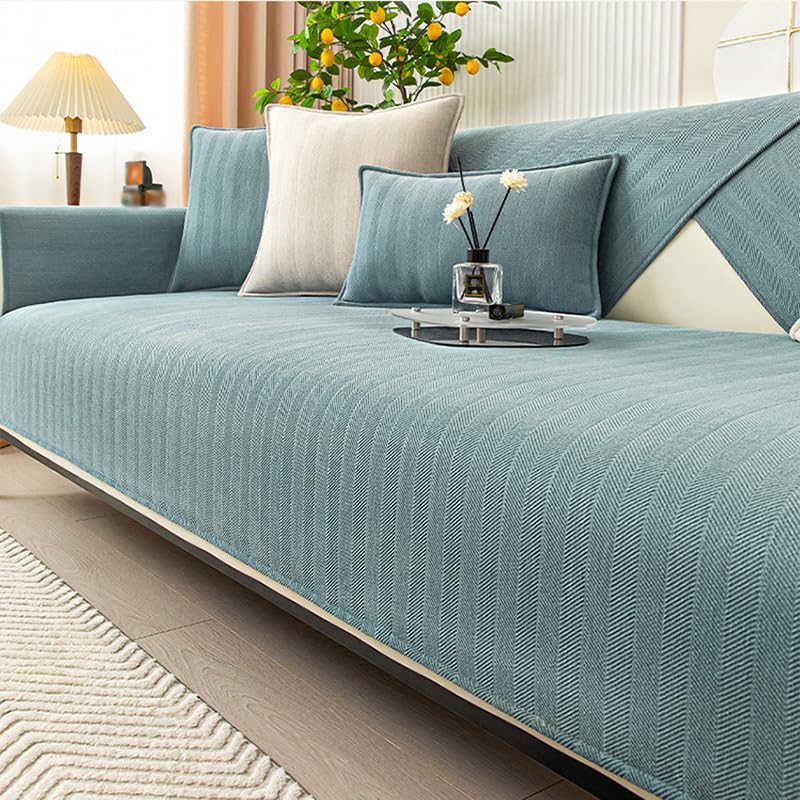 Rosygulls مضحك غلاف الأريكة غامض Chenille Couch Purniture Protector Funder Fuzzy Couch Couch for Sofa مضحك أريكة غير قسيمة يغطي جميع الفصول الأريكة الأريكة العامة 27.6x82.7in-Herringbone Haze Haze - Image 3