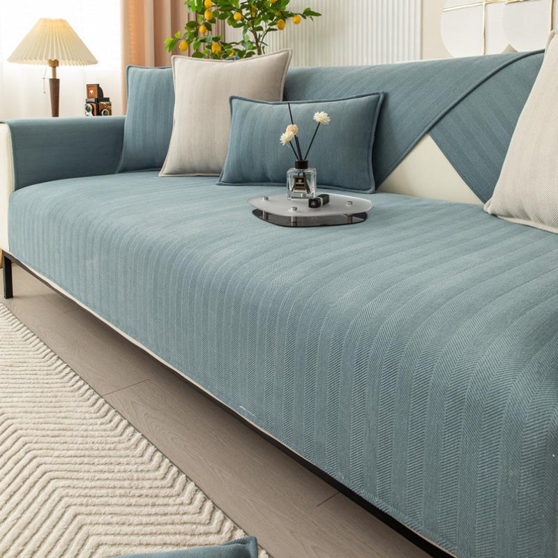 Rosygulls مضحك غلاف الأريكة غامض Chenille Couch Purniture Protector Funder Fuzzy Couch Couch for Sofa مضحك أريكة غير قسيمة يغطي جميع الفصول الأريكة الأريكة العامة 27.6x82.7in-Herringbone Haze Haze - Image 1