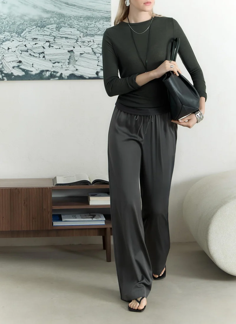Lichi  Smooth jersey straight fit longsleeve for Women | Best Price UAE