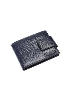HAMMONDS FLYCATCHER HAMMONDS FLYCATCHER Genuine Leather Wallet for Men, RFID Protected Leather Purse for Men, Money Purse for Men, Bi-Fold Wallet, 7 Card Slots, Zipper Coin Pocket, Metal Snap Button - Croc Blue  - Image 1