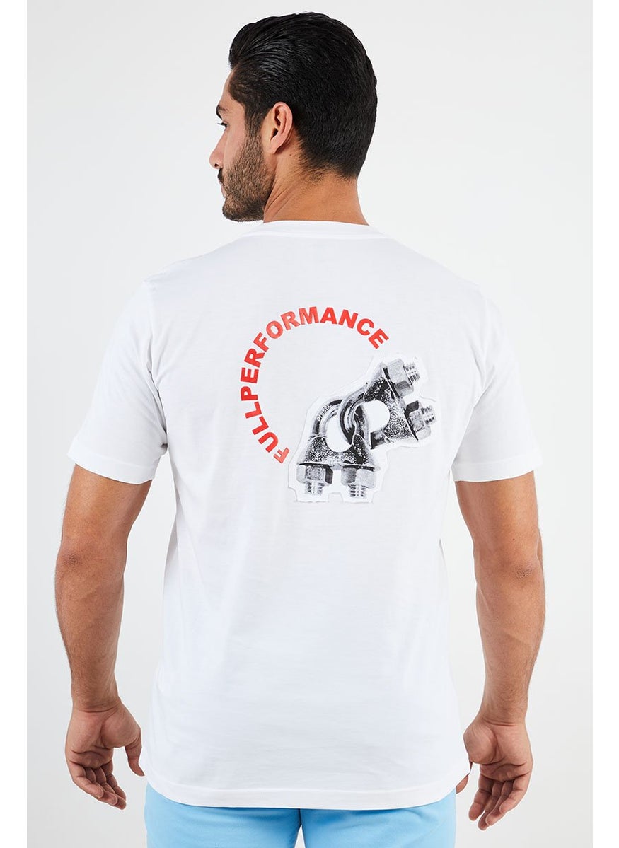 DIESEL Men Crew Neck Short Sleeves Graphic T-Shirt, White  - Image 3