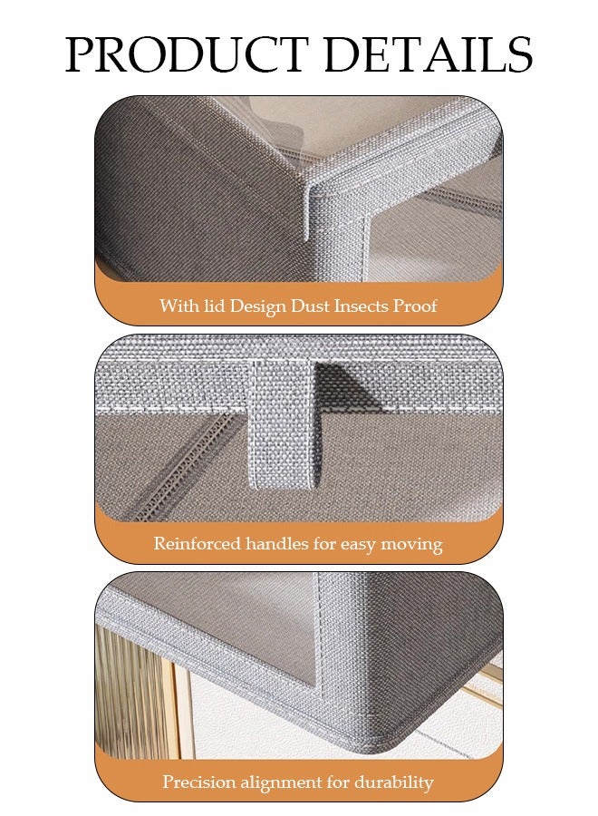 DUNISO 3 Pcs Foldable Wardrobe Organizer Boxes, Drawer Organizer With Transparent Visible Windows And Handles，Sturdy and Durable，for Organizing Clothing Jeans Toys Book Shelves Closet Wardrobe - Image 5