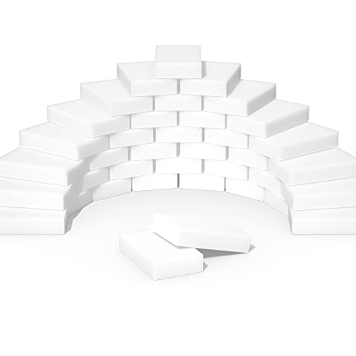 POWOBEST Magic Erasers Sponge, 100 Pack Extra Premium Melamine Sponge Foam Cleaning Pads in Bulk, Non-Scratch Scrub Sponge, Household Cleaning Kitchen Dish Sponges (White) - Image 1