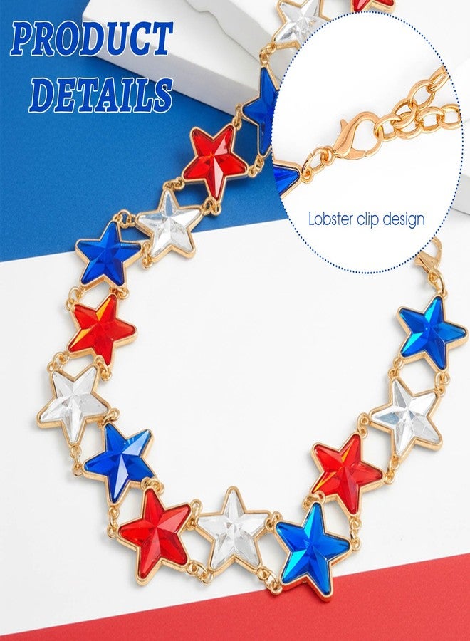 ELABEST Rhinestone Chain Belt Crystal Waist Belt Statement Diamond Patriotic Star Belly Jewelry - Image 5