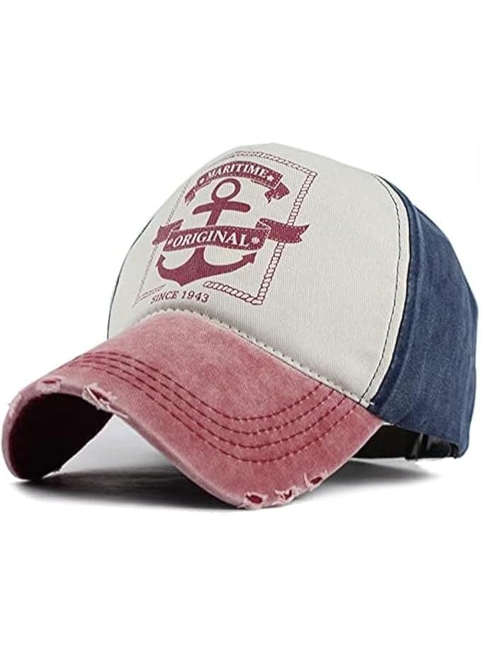 Sun Hat | Vintage Washed Cotton Cap with Nautical Anchor Design – 100% Cotton Headwear for Men & Women | Classic & Trendy Summer Fashion Accessory  - Image 4