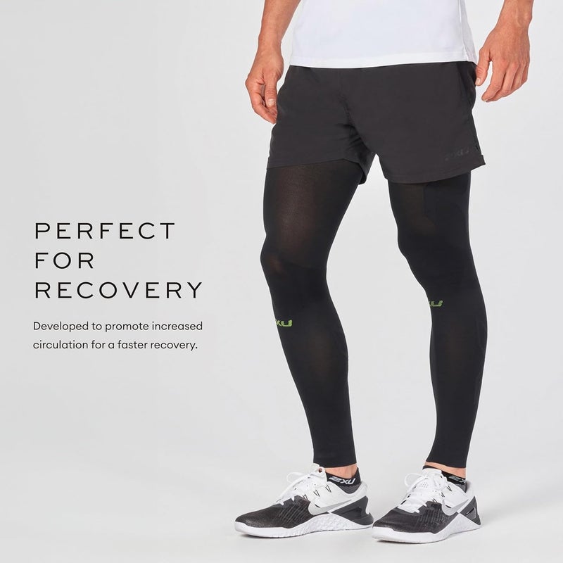2XU Unisex Leg Sleeves Recovery Flex - Compression Calf Sleeves for Enhanced Recovery and Performance - Black/Nero - Image 2