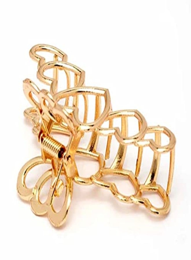 HOMEMATES 1 Pcs Large Metal Hair Claw Clips Hair Catch Barrette Jaw Clamp Clutches for Women Half Bun Hairpins for Thick Hair Clips Hair Accessories For Girls Women Hair Claw (Heart) - Image 2