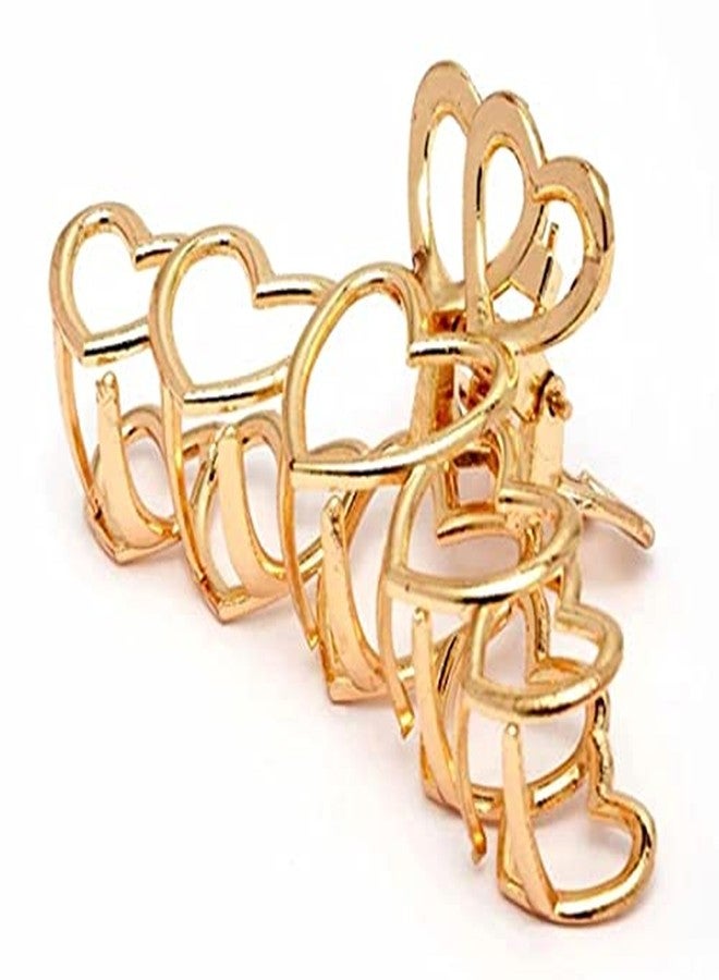 HOMEMATES 1 Pcs Large Metal Hair Claw Clips Hair Catch Barrette Jaw Clamp Clutches for Women Half Bun Hairpins for Thick Hair Clips Hair Accessories For Girls Women Hair Claw (Heart) - Image 4