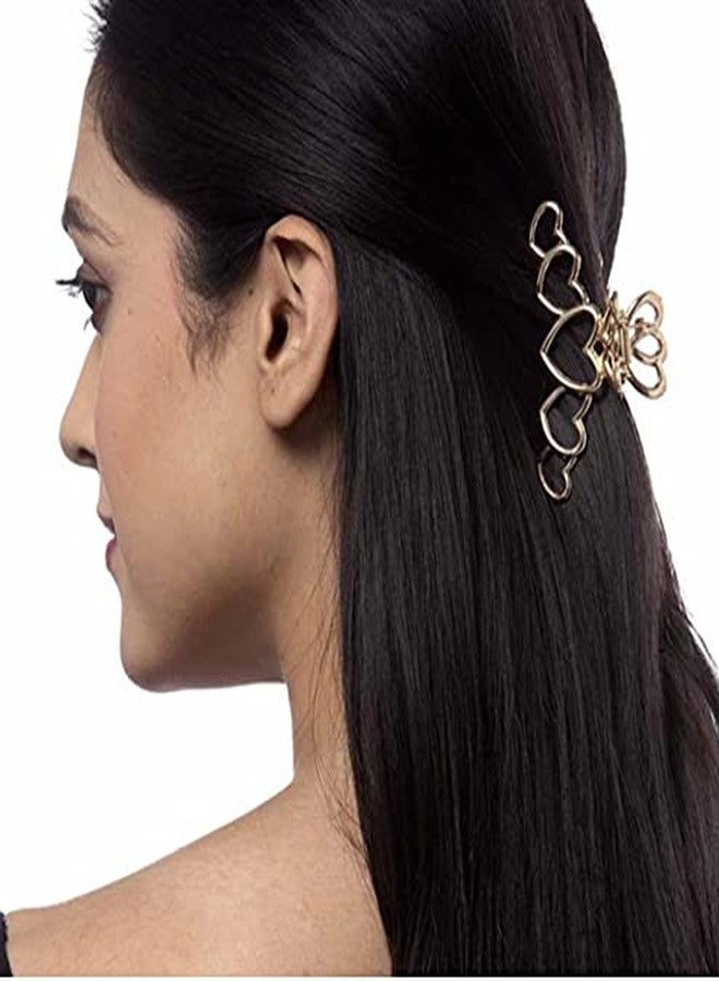 HOMEMATES 1 Pcs Large Metal Hair Claw Clips Hair Catch Barrette Jaw Clamp Clutches for Women Half Bun Hairpins for Thick Hair Clips Hair Accessories For Girls Women Hair Claw (Heart) - Image 5
