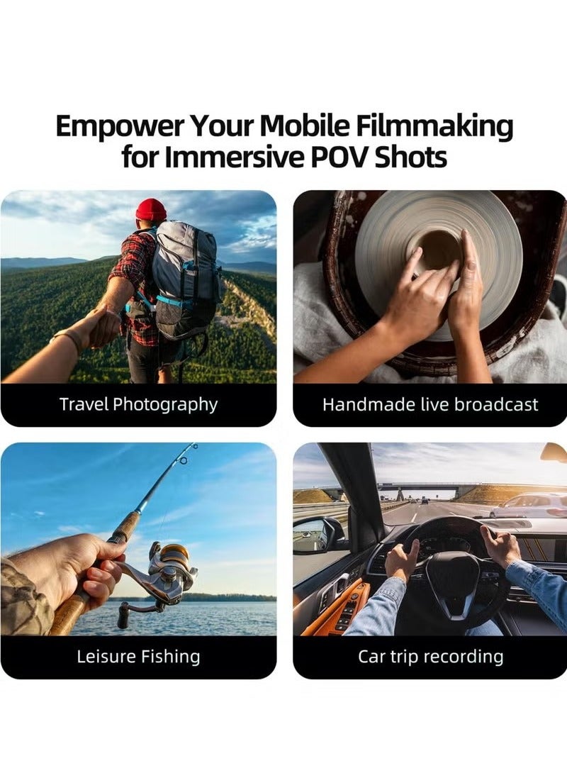 TELESIN Magnetic Neck Mount for Phones, Cell Phone Holder Stand Hanging on Neck POV/Vlog Selfie Hand Free Necklace Phone Strap Video Recording for iPhone 15 14 13 12 Series Android Phones (Grey)  - Image 2