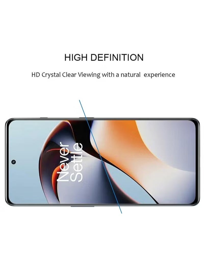 أوشن 2 قطع الزجاج المعتدل الواقي الشاشة، HD وضوح معتدلة الفيلم الفيلم السينمائي، مضاد للخدش الواقي الشاشة الفيلم، مناسب ل OnePlus 11R الأسود/واضح - Image 3