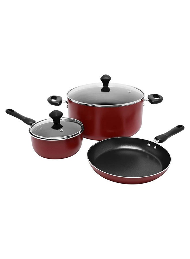 Prestige 7-Piece Aluminium Cookware Set Red 28cm - Image 2