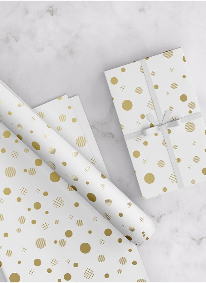 Share the Love Gold Foil Wrapping Paper Pack – 4 Sheets (50 cm x 70 cm Each)  - Image 1