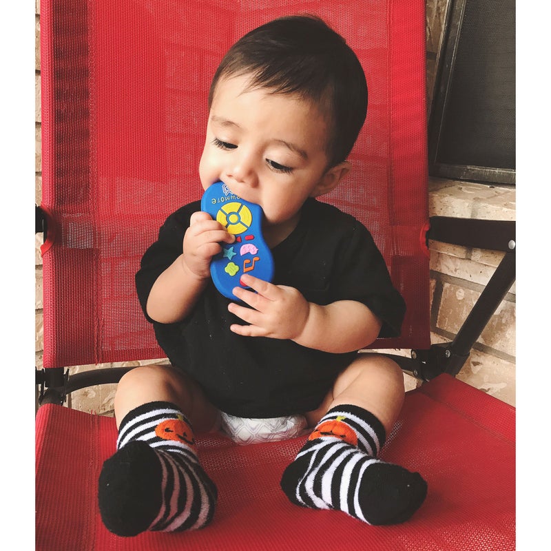 Silli Chews Remote Teether for Baby Remote Control Teething Toys for Babies Infants and Toddlers | Kids Chewable Pretend Play Baby Teether Blue Silicone Silly Chew Toy (Chewmote) - Image 5