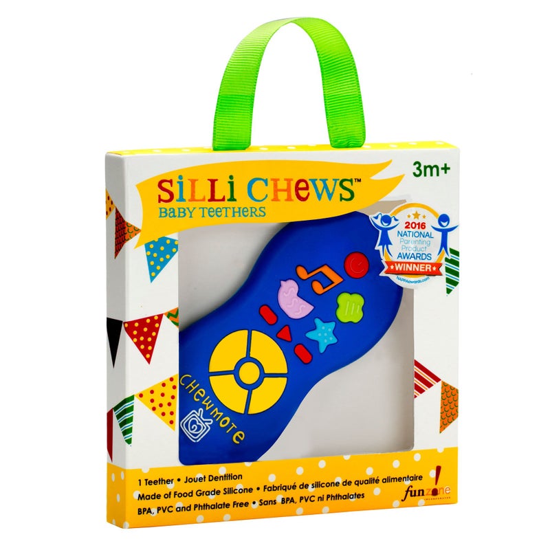 Silli Chews Remote Teether for Baby Remote Control Teething Toys for Babies Infants and Toddlers | Kids Chewable Pretend Play Baby Teether Blue Silicone Silly Chew Toy (Chewmote) - Image 3