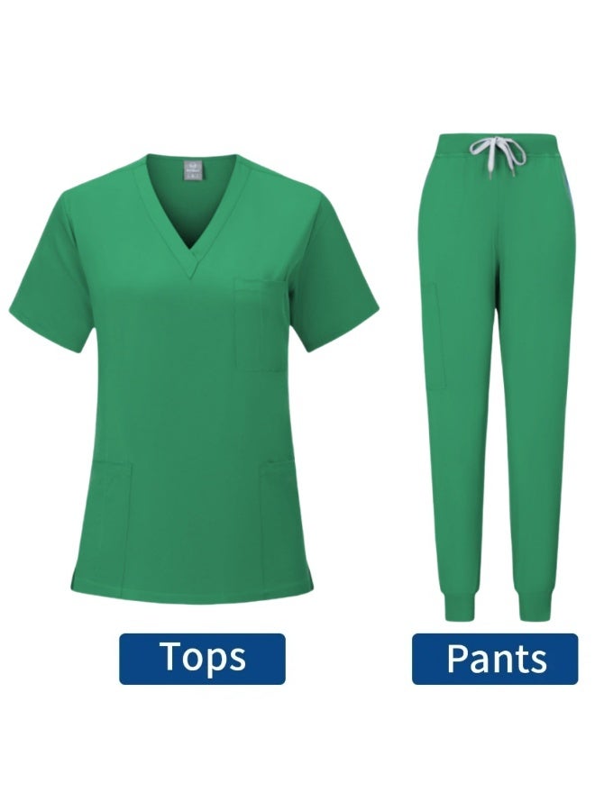Loquat Womens Medical Scrubs Set Medical Uniform Set Cyan Green - Image 1