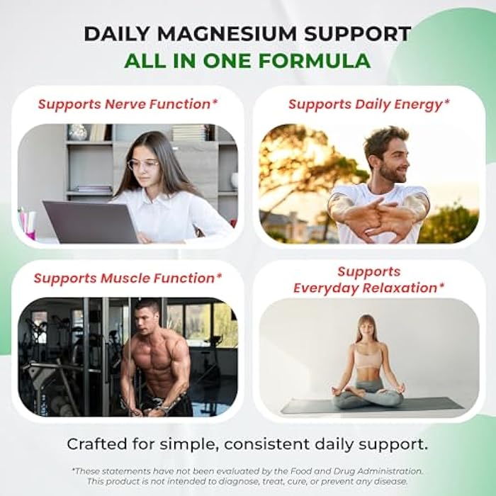 ULTRA HERBS Tripple Magnesium Complex, with Magnesium Malate, Glycinate, Citrate - High Absorption Magnesium Supplement for Sleep Quality, Nerve & Muscle Relaxation | 150 Capsules - Image 3