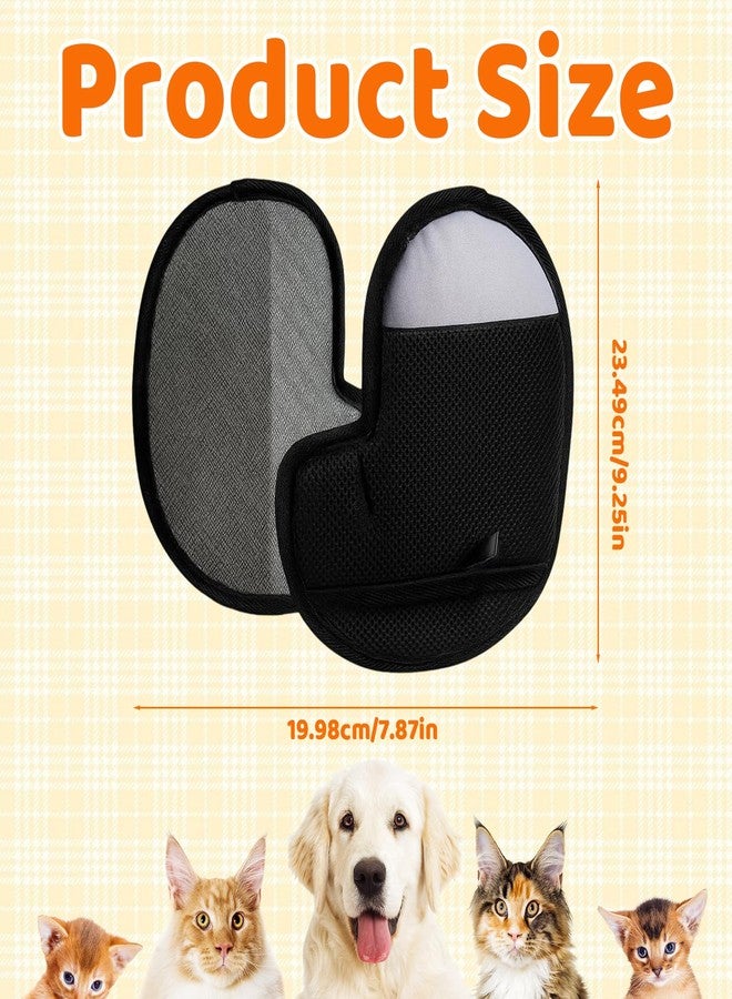 MIRJXB Pet Hair Removal Glove, 3 Pack Electrostatic Pet Hair Remover Gloves for Cats and Dogs, Reusable Grooming Tool (Grey Black) - Image 2