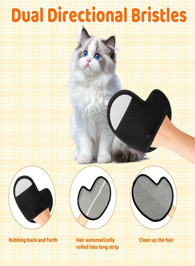MIRJXB Pet Hair Removal Glove, 3 Pack Electrostatic Pet Hair Remover Gloves for Cats and Dogs, Reusable Grooming Tool (Grey Black) - Image 3