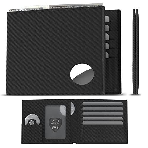 typecase Mens Leather Wallet with AirTag Holder: Hidden Pocket Compatible with Apple Air Tag,Top Grain Leather, Bifold, Slim, RFID Blocking - 10 Card Capacity | Bill Divider | ID Window - Image 1