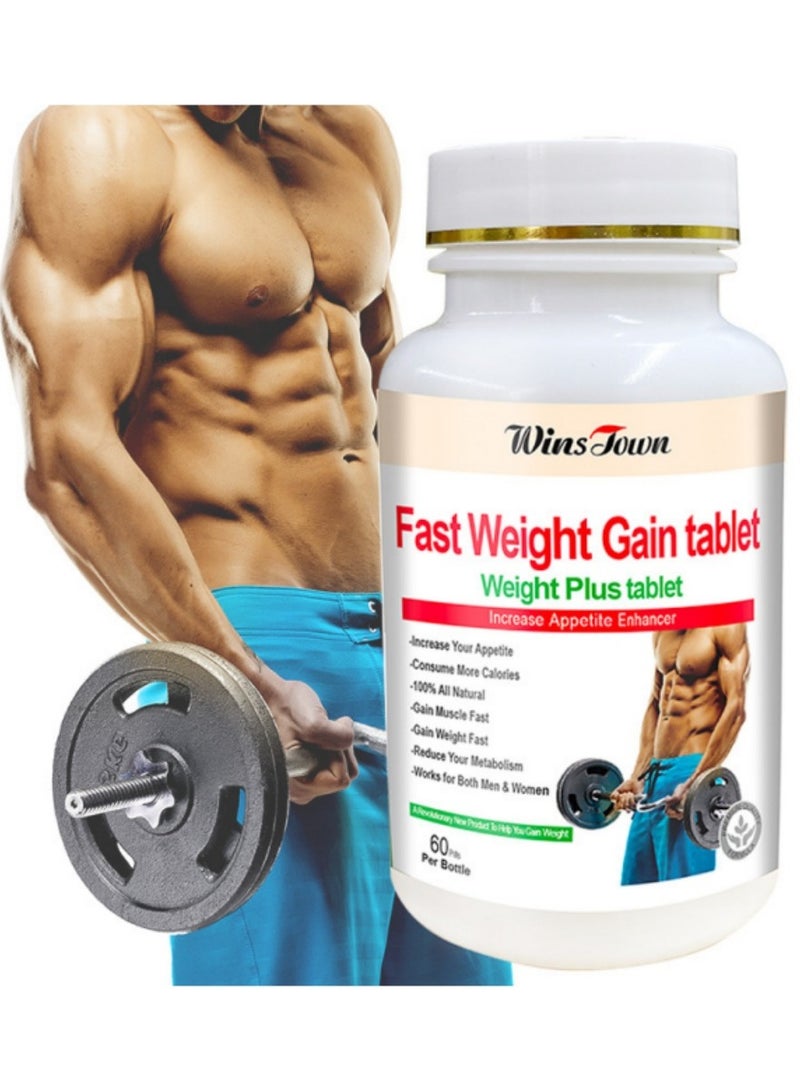 Wins Town Weight Gain Tablets, Appetite Enhancer Fast Weight Gain Pills, Safe And Effective Weight Management Herbal Dietary Supplement, Weight Increase Capsules For Men And Women - Image 1