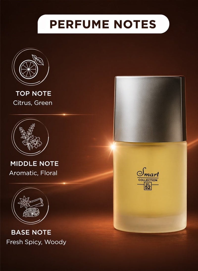 سمارت كولكشن  عطر رجالي أنيق من مجموعة سمارت كوليكشن رقم 52 | رائحة خشبية ومنعشة وحارة | أفضل عطر رجالي يدوم طويلاً، 25 مل - Image 2