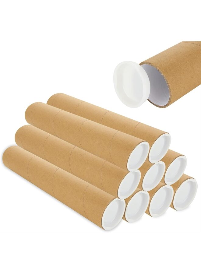 Mailing Tubes with Caps, 2x12-Inch Kraft Paper Poster Tube for Shipping, Packing, Bulk Round Packaging, Cardboard Mailers, Art Prints, Maps, Blueprint (Size : 12PCS) - Image 2