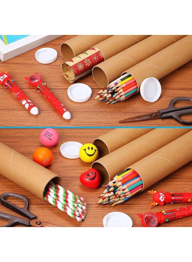 Mailing Tubes with Caps, 2x12-Inch Kraft Paper Poster Tube for Shipping, Packing, Bulk Round Packaging, Cardboard Mailers, Art Prints, Maps, Blueprint (Size : 12PCS) - Image 5