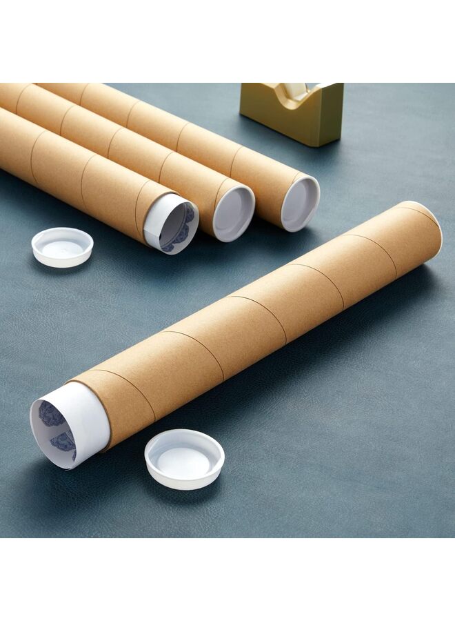 Mailing Tubes with Caps, 2x12-Inch Kraft Paper Poster Tube for Shipping, Packing, Bulk Round Packaging, Cardboard Mailers, Art Prints, Maps, Blueprint (Size : 12PCS) - Image 4