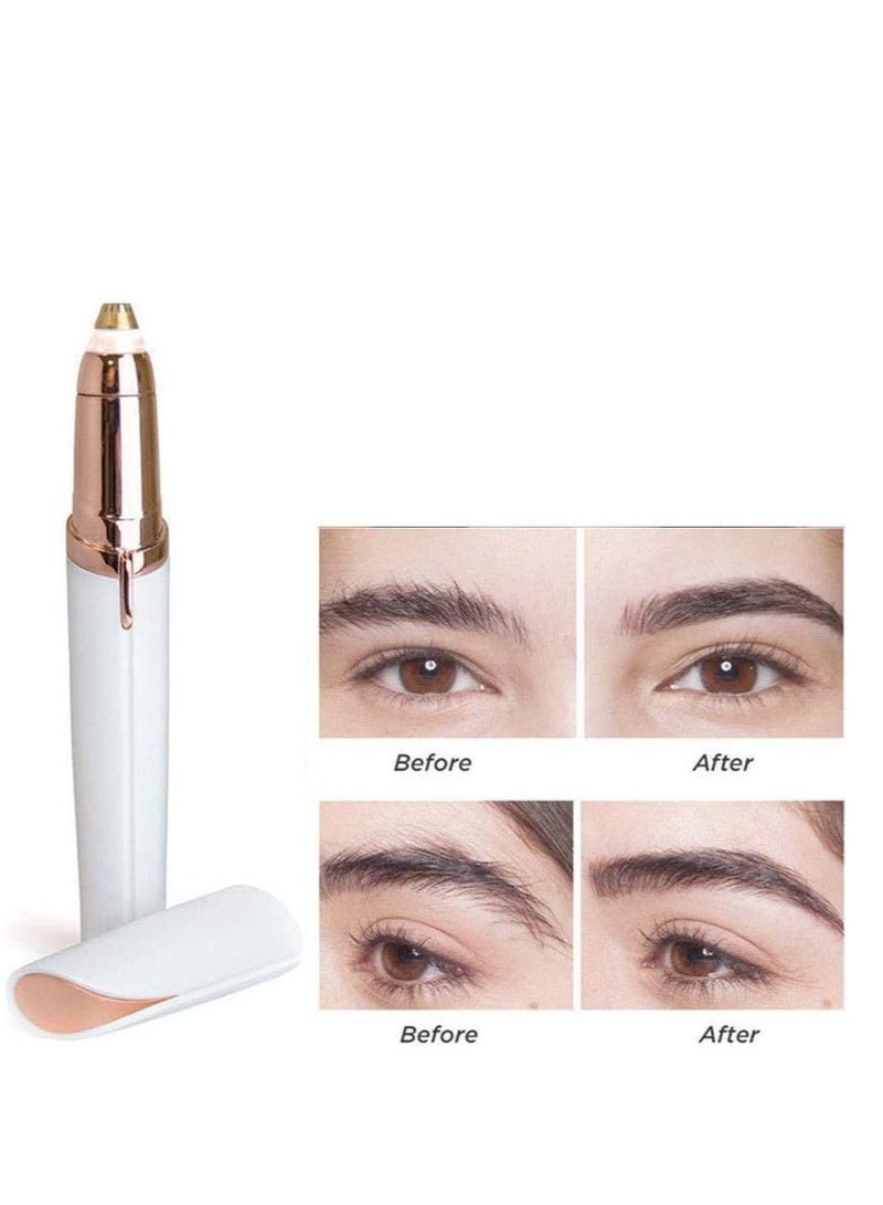 ELTRAZONE Eyebrow Hair Remover Trimmer, Instant and Painless - White/Rose Gold - Image 3