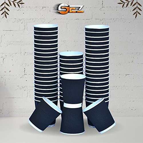 SEZ Ripple Paper Disposable Coffee Cups for Event Wedding Party-240 Ml, (Pack of 100 Pcs) (Black) - Image 5