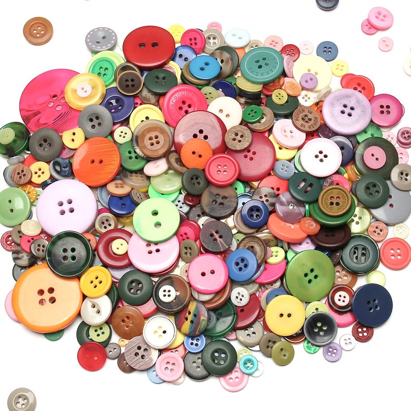 Jepeux About 660 Resin Buttons of Various Specifications Handmade Buttons Sewing DIY Handicraft Buttons HandPainted Decorative Buttons Multicolor Series 