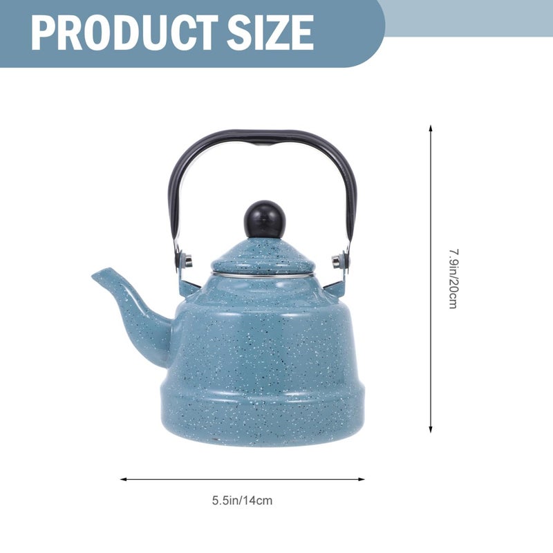 DOITOOL Enamel Tea Kettle Vintage Enamel Teapot 1.1 L Porcelain Tea Kettle Camping Coffee Kettle Stovetop Kettle Hot Water Boiler Pot for Hot Water, Tea Accessories - Image 2