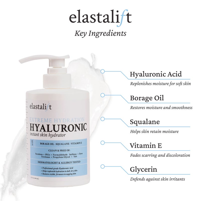 Elastalift Hyaluronic Acid Moisturizer Body Lotion | Anti Aging Skin Care Body Cream & Face Lotion Diminishes Look Of Wrinkles, Sagging Skin, Crepey Skin, Cellulite, Stretch Marks, Dry Skin, 15 Fl Oz - Image 2