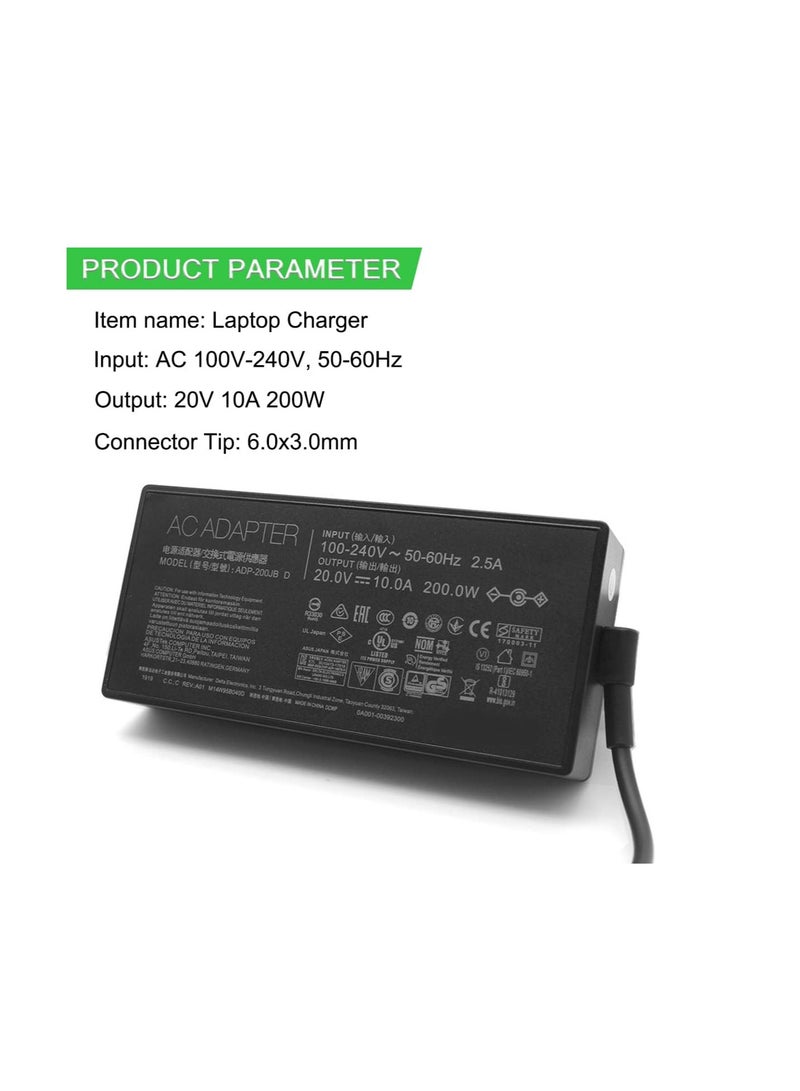 Terabyte 20V 10A 200W ADP-200JB D 6.0 * 3.7MM Charger Laptop Adapter for ASUS TUF Dash - Image 2