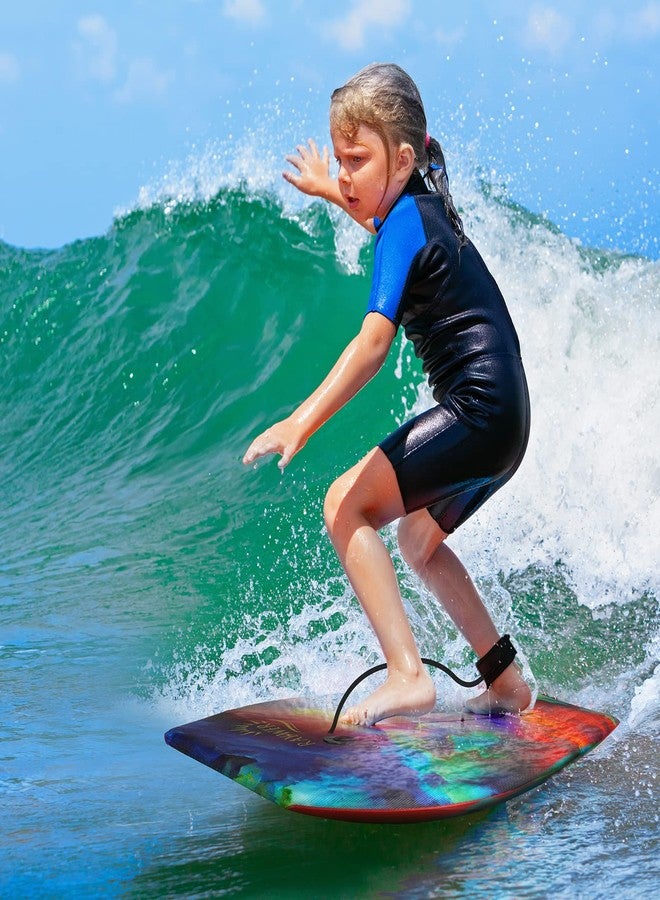 RAYWER Body Board Lightweight with EPS Core, HDPE Slick Bottom , Leash & Adjustable Wrist Rope, Great Surfing for Kids and Adults (Sky, 33-INCH) - Image 5