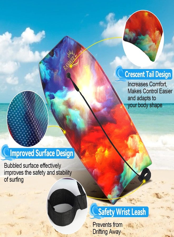 RAYWER Body Board Lightweight with EPS Core, HDPE Slick Bottom , Leash & Adjustable Wrist Rope, Great Surfing for Kids and Adults (Sky, 33-INCH) - Image 4