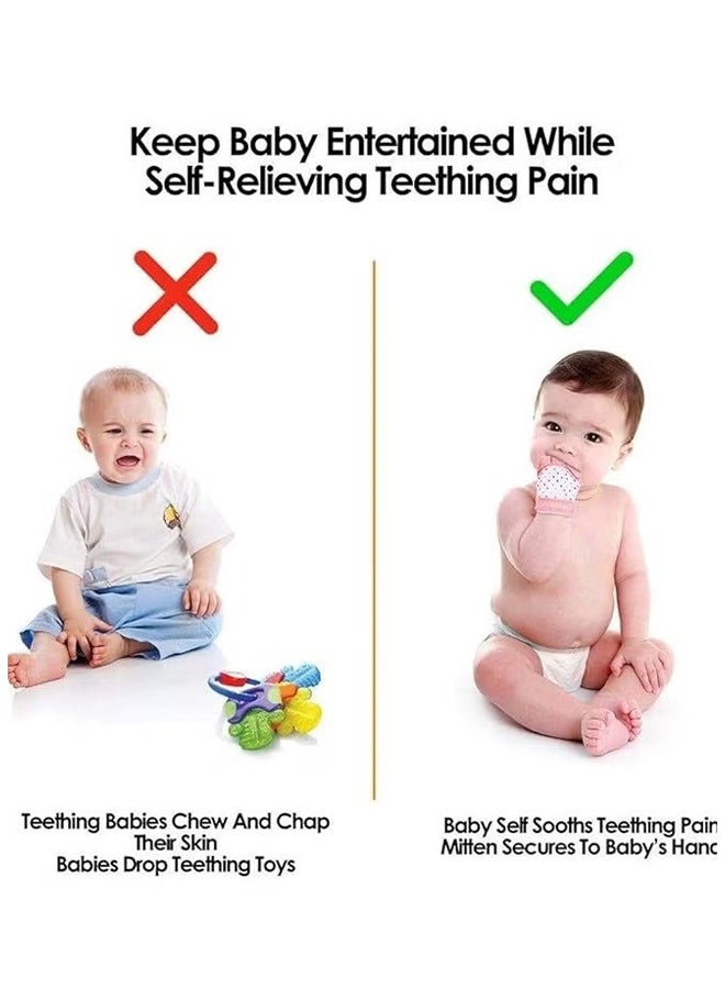 سيليكون طفل Teether مصعد قفاز مع حزام قابل للتعديل، طفل مضغ لعبة والسيليكون القفاز Teether، الذاتي مهدئة طفل مضغ لعب للأطفال الرضع - أرجواني - Image 3