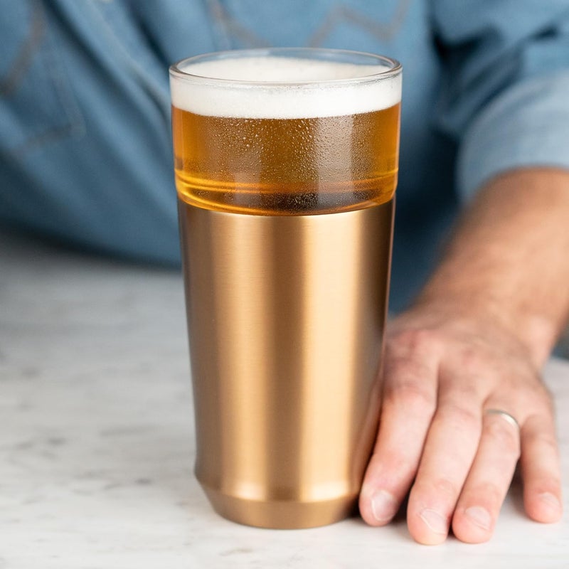 Elevated Craft Hybrid Vacuum Insulated Stainless Steel Base with Removable Pint Glass Insert, Ideal Insulation for Beers & Cold Beverages with Built-in Bottle Opener, Durable & Stylish, Copper (16 oz) - Image 4