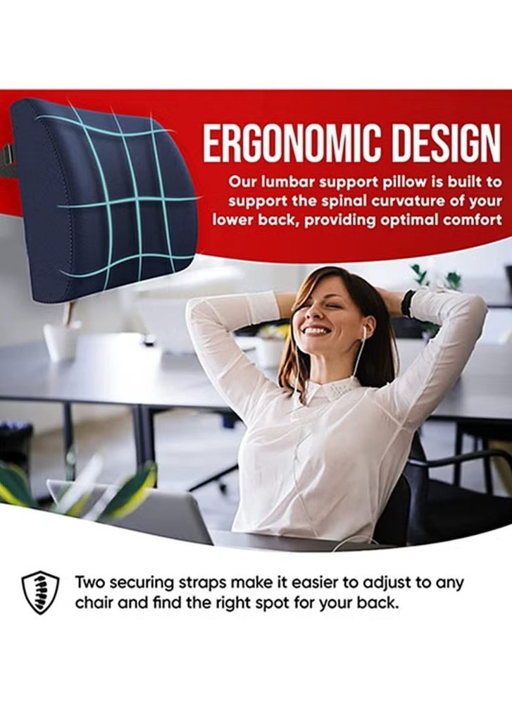FORTEM Foam Cushion Seat, Cushion & Lumbar Support Pillow with Adjustable Straps for Lower Back, Tailbone, Sciatica, Hip Pain Relief, Apply to Office Chair, Car, Wheelchair  - Image 4