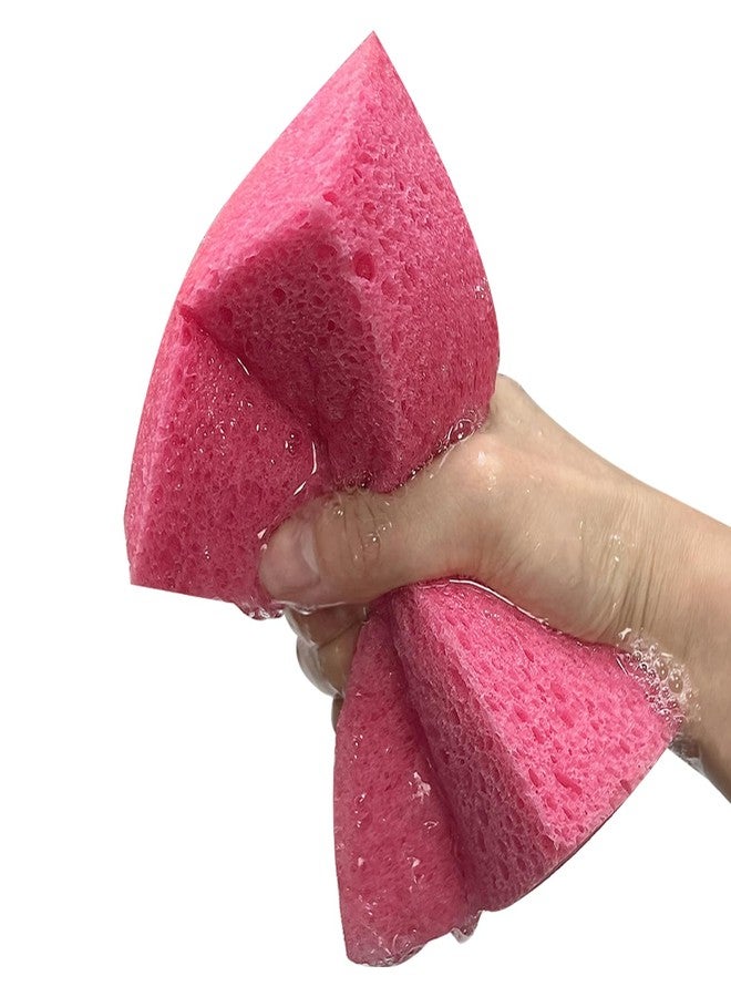 Spunspon إسفنجات غسيل السيارات، عبوة 3 قطع إسفنج تنظيف سميك كبير متعدد الاستخدامات للحمام والمطبخ والدراجة والقارب، حجم كبير 4'' X 6'' (وردي) - Image 4