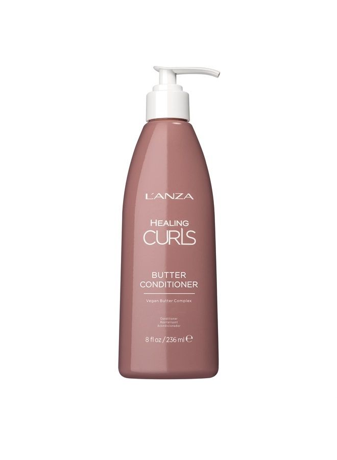 L'anza Healing Curls Butter Conditioner - Curly Hair Product for Moisturising and Detangling Velvety Curls with Anti-Humidity Moisturisers, with Sulphate Free, Paraben Free Formula (8 Fl Oz) - Image 1