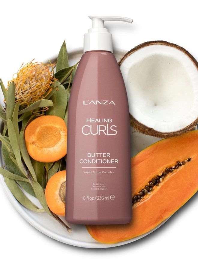 L'anza Healing Curls Butter Conditioner - Curly Hair Product for Moisturising and Detangling Velvety Curls with Anti-Humidity Moisturisers, with Sulphate Free, Paraben Free Formula (8 Fl Oz) - Image 4