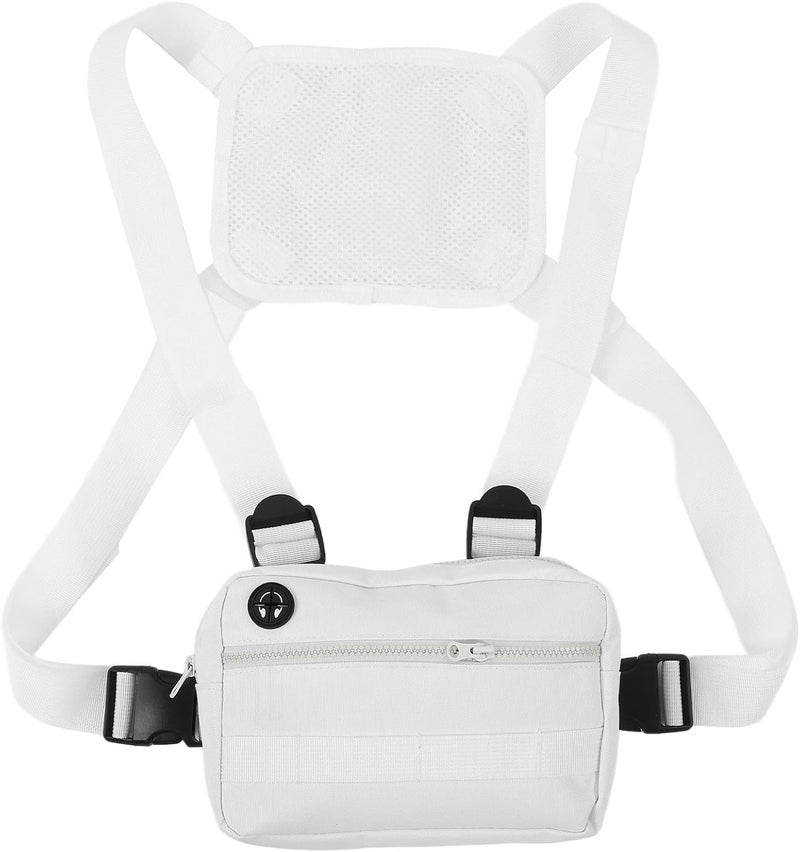 cheekyglo Oxford Cloth Sports Chest Bag, Outdoor Waterproof Sports Training Pack with Adjustable Shoulder Strap for Fitness Running White - Image 3