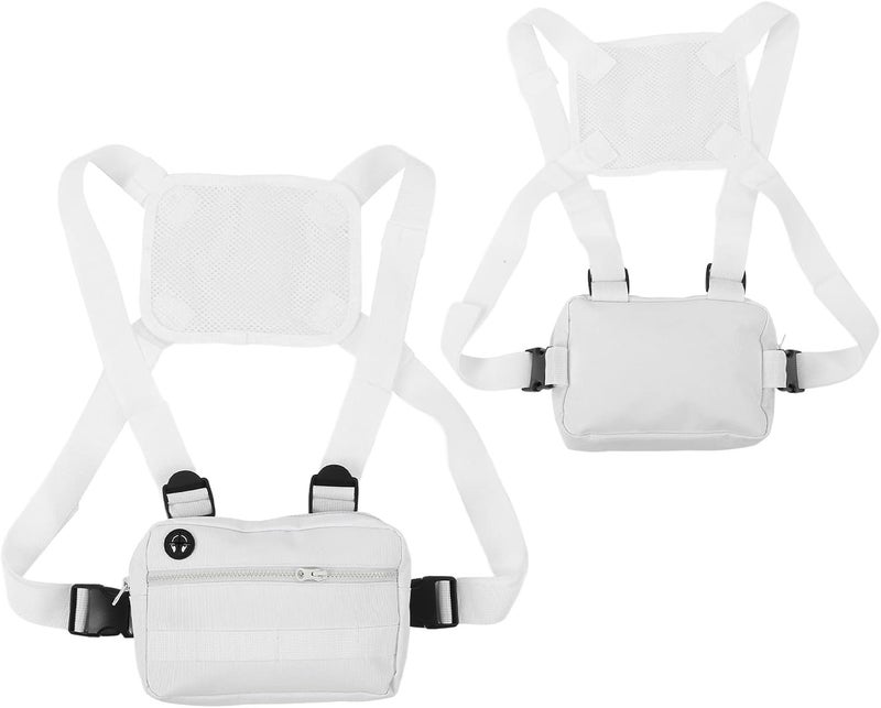 cheekyglo Oxford Cloth Sports Chest Bag, Outdoor Waterproof Sports Training Pack with Adjustable Shoulder Strap for Fitness Running White - Image 4
