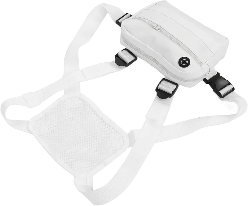 cheekyglo Oxford Cloth Sports Chest Bag, Outdoor Waterproof Sports Training Pack with Adjustable Shoulder Strap for Fitness Running White - Image 1