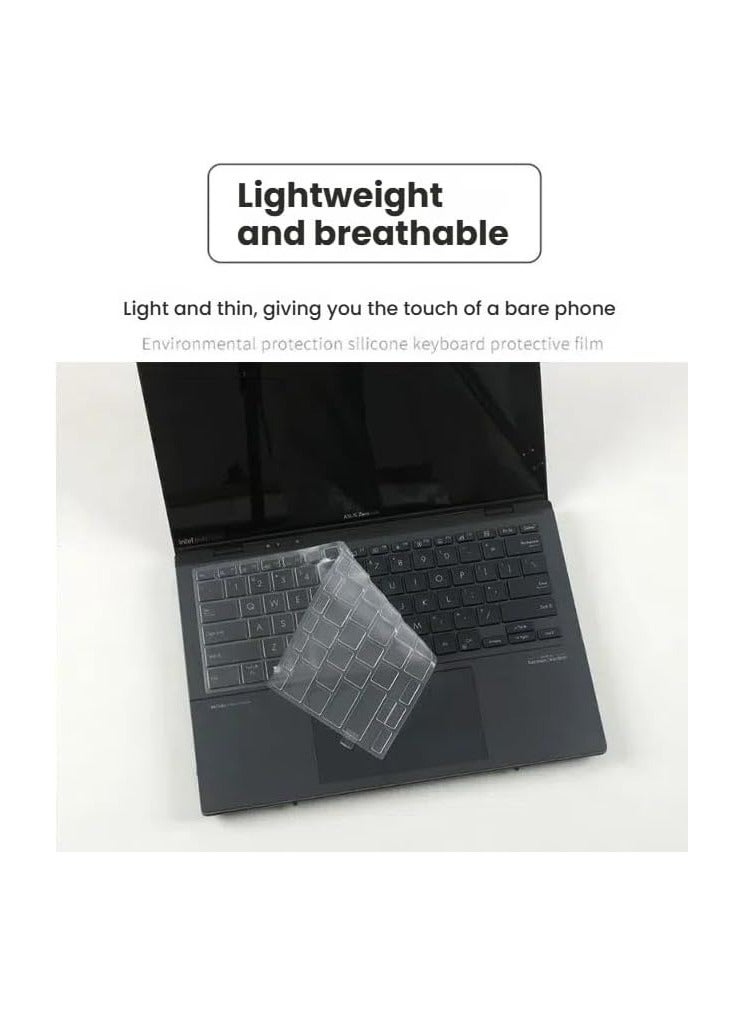 general 4-Pack Keyboard Protector Compatible 2025 Asus Zenbook Duo 2-in-1 Laptop Dual 14-inch OLED (UX8406C) Silicone TPU Laptop Keyboard Sleeve Skin - Image 3