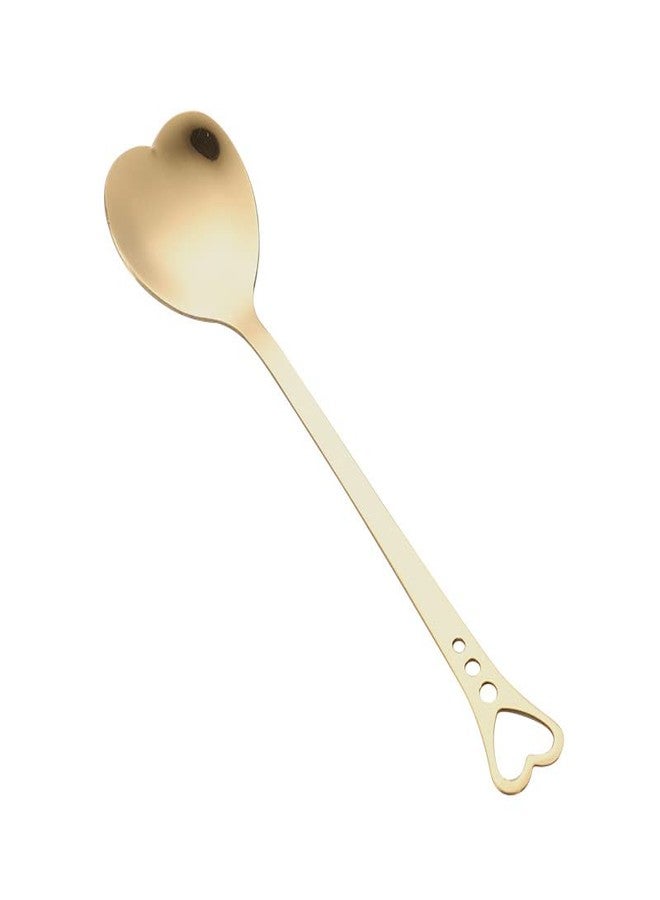 SZLFSX 10-Piece Heart-Shaped Stainless Steel Dessert Spoon Set for Home, Restaurant, Cafe, and Bar - Elegant Design, Multi-Functional Usage, and Durable Quality Gold - Image 4
