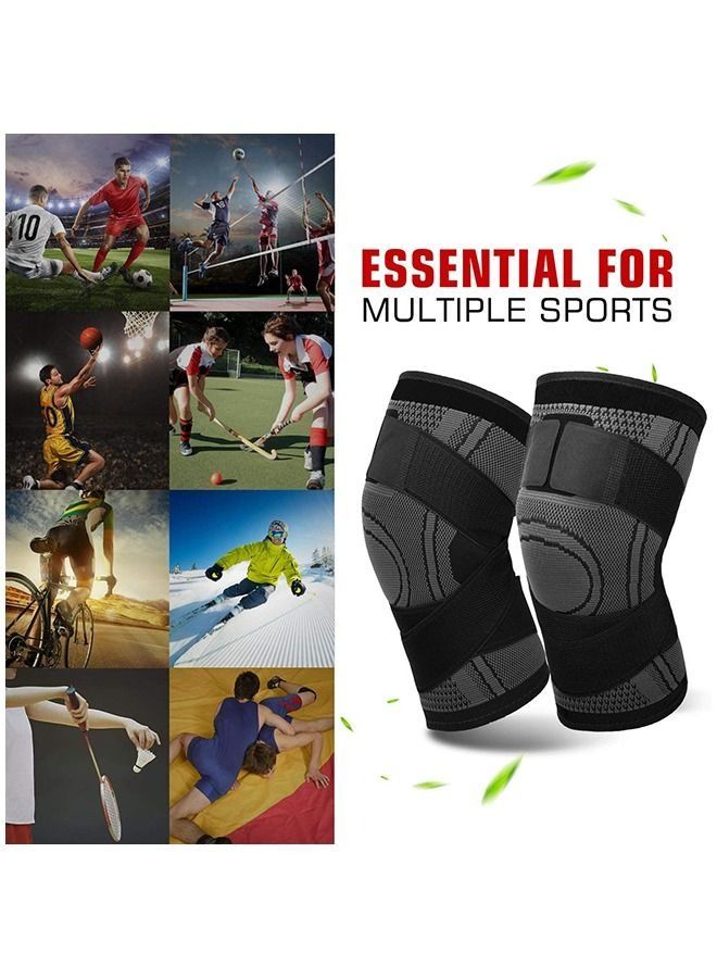 Beauenty 2-Piece Knee Pads Running Bike Basketball  with Adjustable Strap Wrap M - Image 5