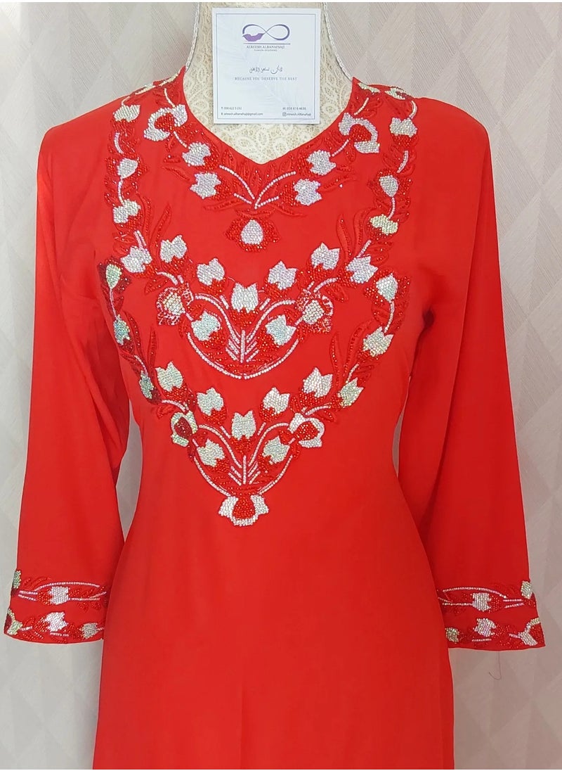 ALREESH ALBANAFSAJI - DRESS RED ,YELLOW, GRAY, PINK, PURPLE - Image 1